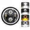 LED Headlight Projector Halo Ring Motorcycle High Low Beam DRL Turn Signal Light for 1pcs 5.75 Inch