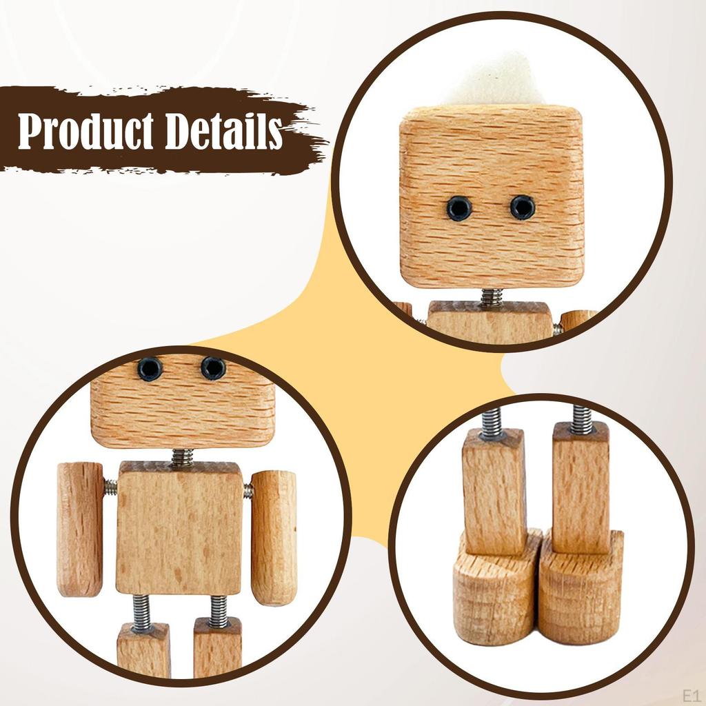 Schüttelnder Holzmann Figur Auto Armaturenbrett Deko Tischdekoration für