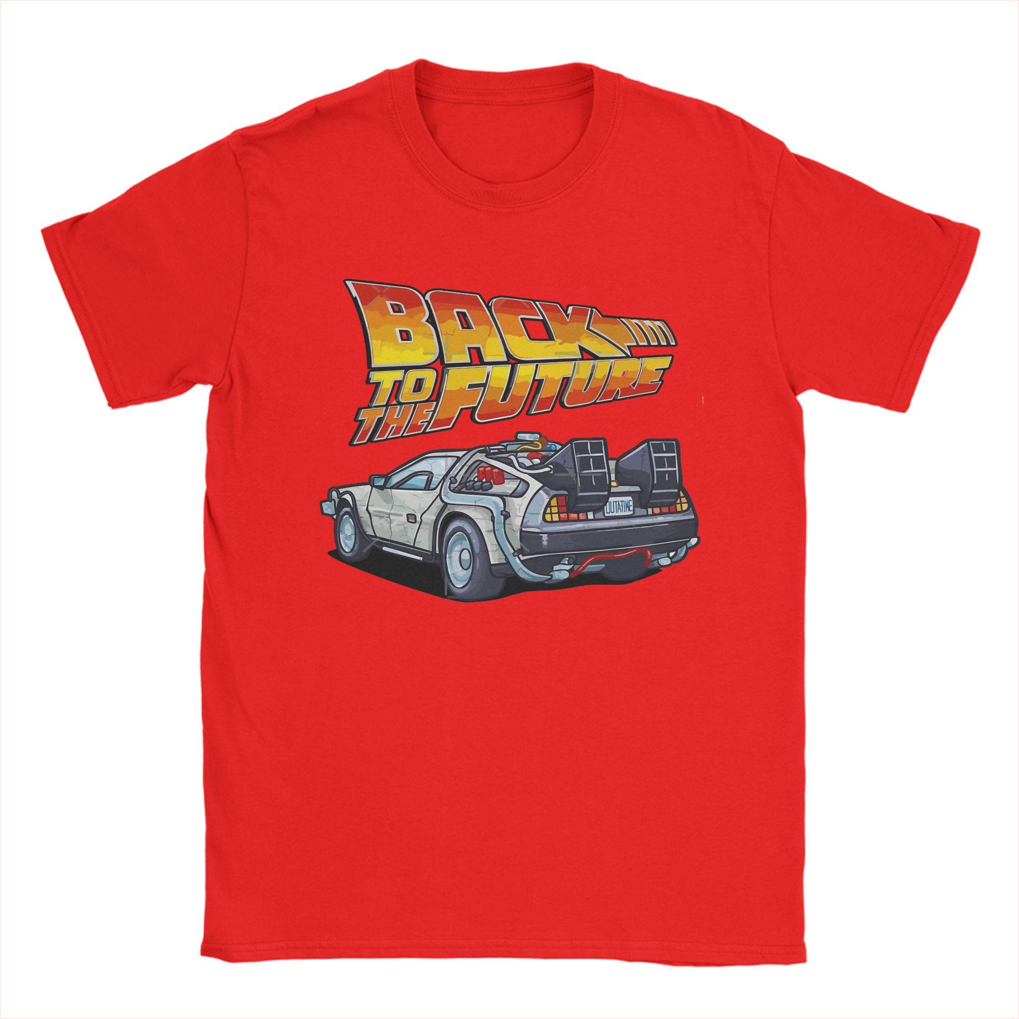 

Back to the Future T Shirts DMC DeLorean Cotton Tops Beach Classic Short Sleeves T Shirt O Neck Harajuku Custom Logo Tshirt S