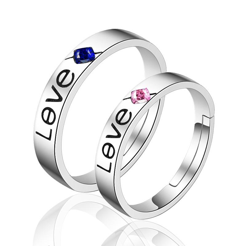 Classic Couple Rings For Men Women CZ Stone Trendy Wedding Lovers' Ring Jewelry Romantic Valentine's Day Present Ring Accessory
