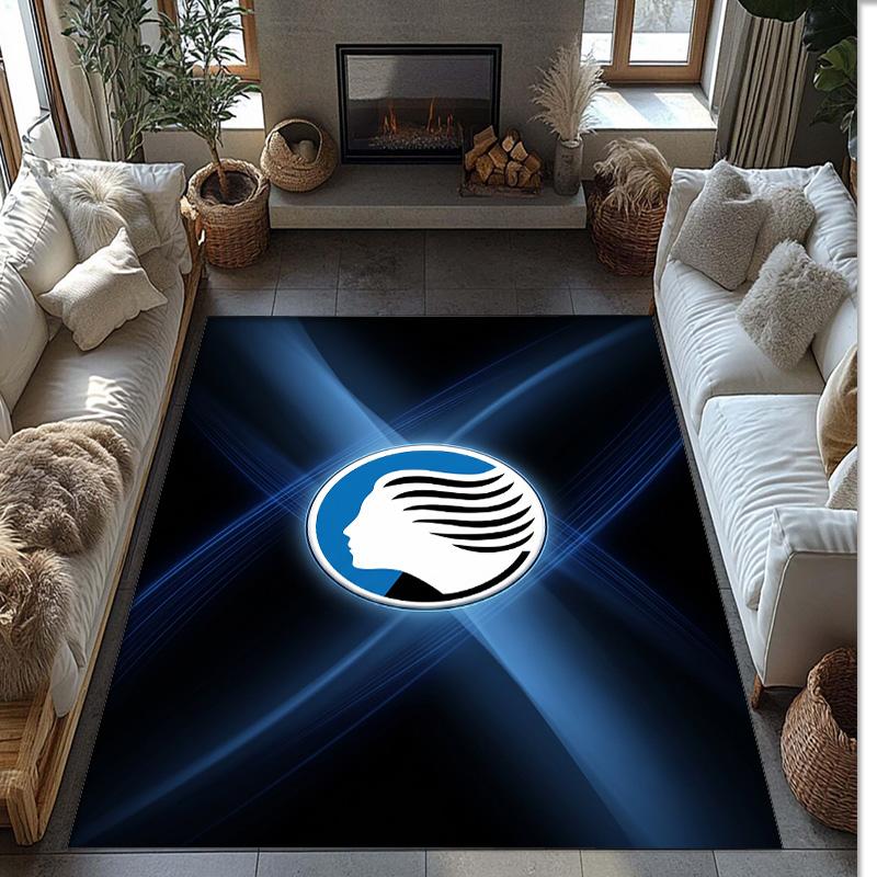 Tappeto Morbido per Pavimento Antiscivolo con Motivo Calcio Atalanta FC Tappeto per Interni Tappetino Decorazione Sportiva per Camera da Letto