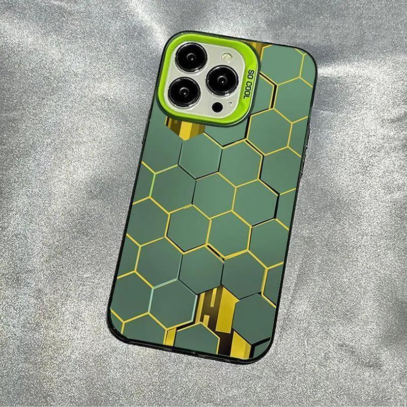2026 Luxury Honeycomb Cube Cyberpunk For iPhone Case 16 15 14 13 12 11 Pro XR XS Max 7 8 Plus Phone Shockproof Soft Cover