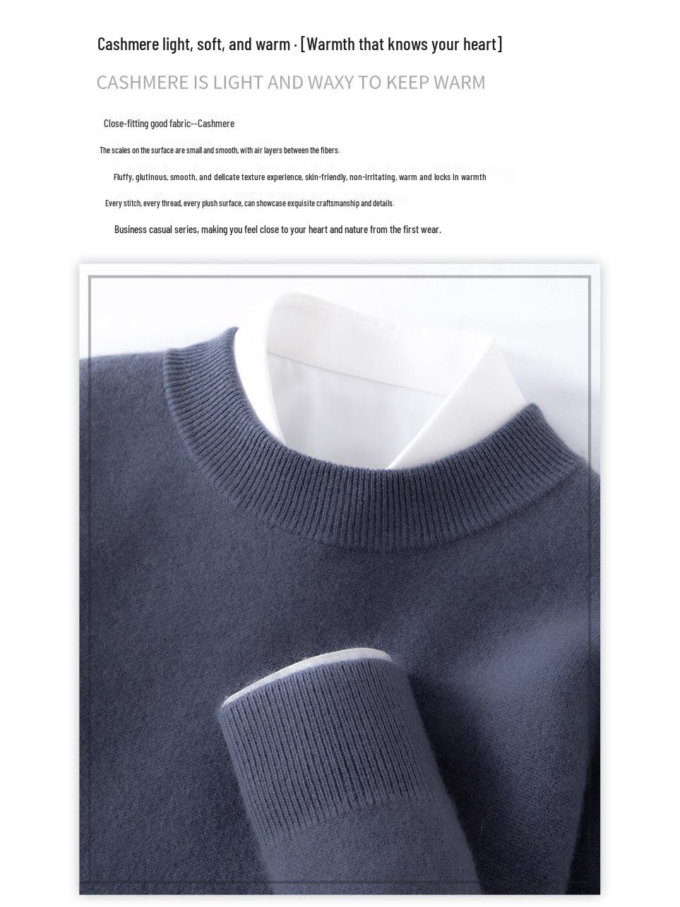 

Men s Half-High Collar Cashmere Sweater - Four-Way Stretch, Thickened, Business Casual, Warm Knit for Winter Large