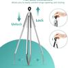 Silicone & Stainless Steel High-Temp Resistant Food Tongs, 9" & 12" BBQ & Bread Tongs
