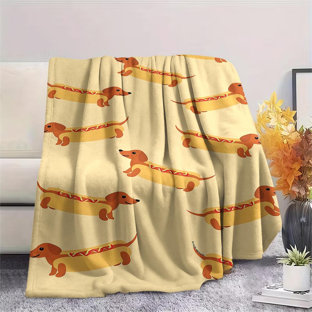 French Bulldog Sausage Dog Print Flannel Blanket,High Quality Comfortable for All Seasons,Home Decor,Warmth and Comfort,Perfect for Christmas Gifts