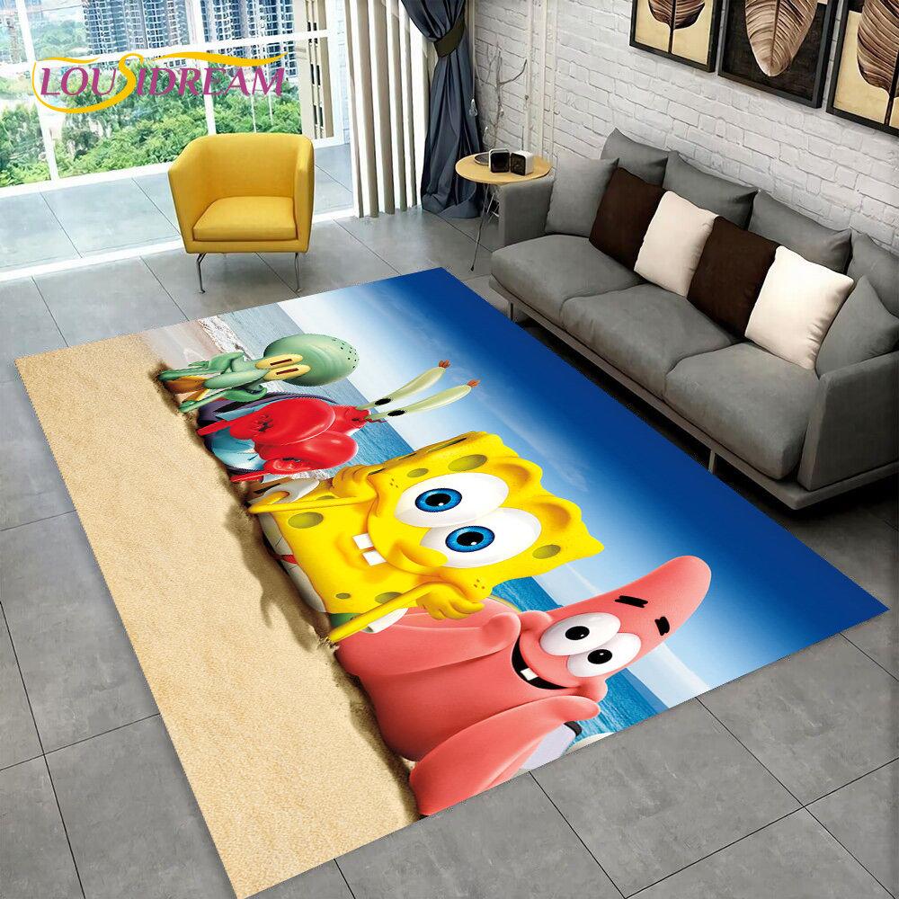 Cartoon S-SpongeBob Area Rug,Carpet Rug for Home Living Room Children Bedroom Sofa Doormat Decor,kids Play Non-slip Floor Mat