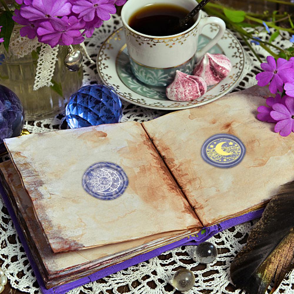 Moon and Sun Theme Wax Seal Stamp Head Auspicious Clouds Removable Sealing Brass Stamp Head Olny for Creative Gift Envelopes