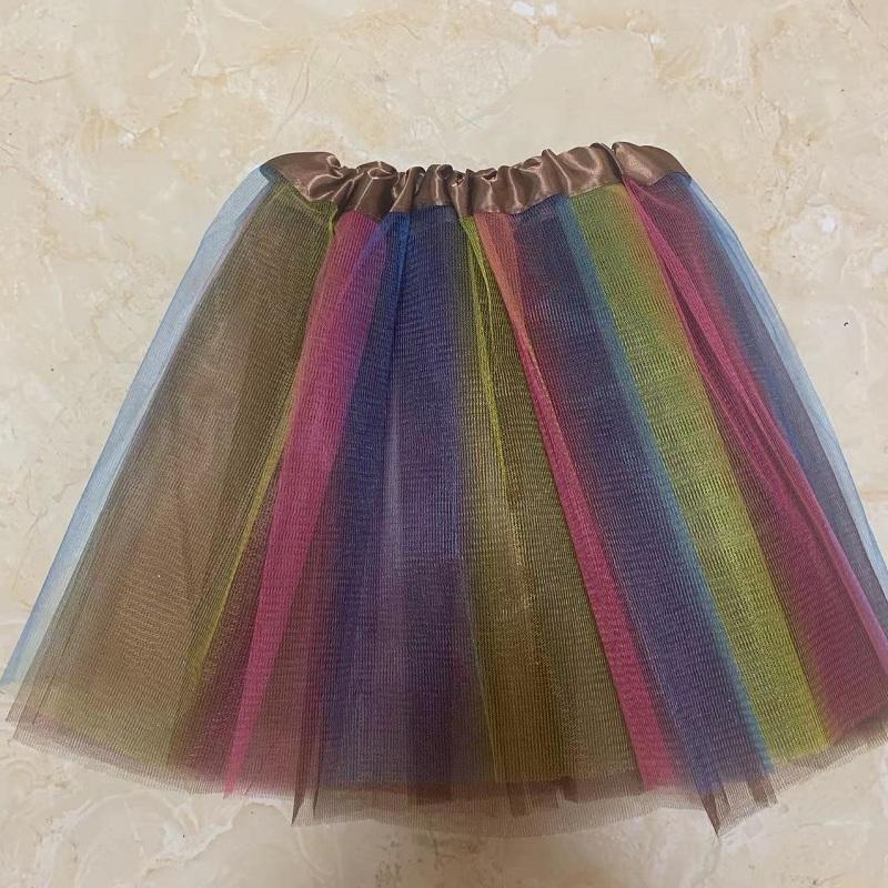 Mädchen Cheerleading Regenbogen Tutu Rock Kind Tanzparty Ballett Tüll Tutu Rock 3 Lagen Prinzessin Geburtstagsparty Geschenk 2-8 Jahre