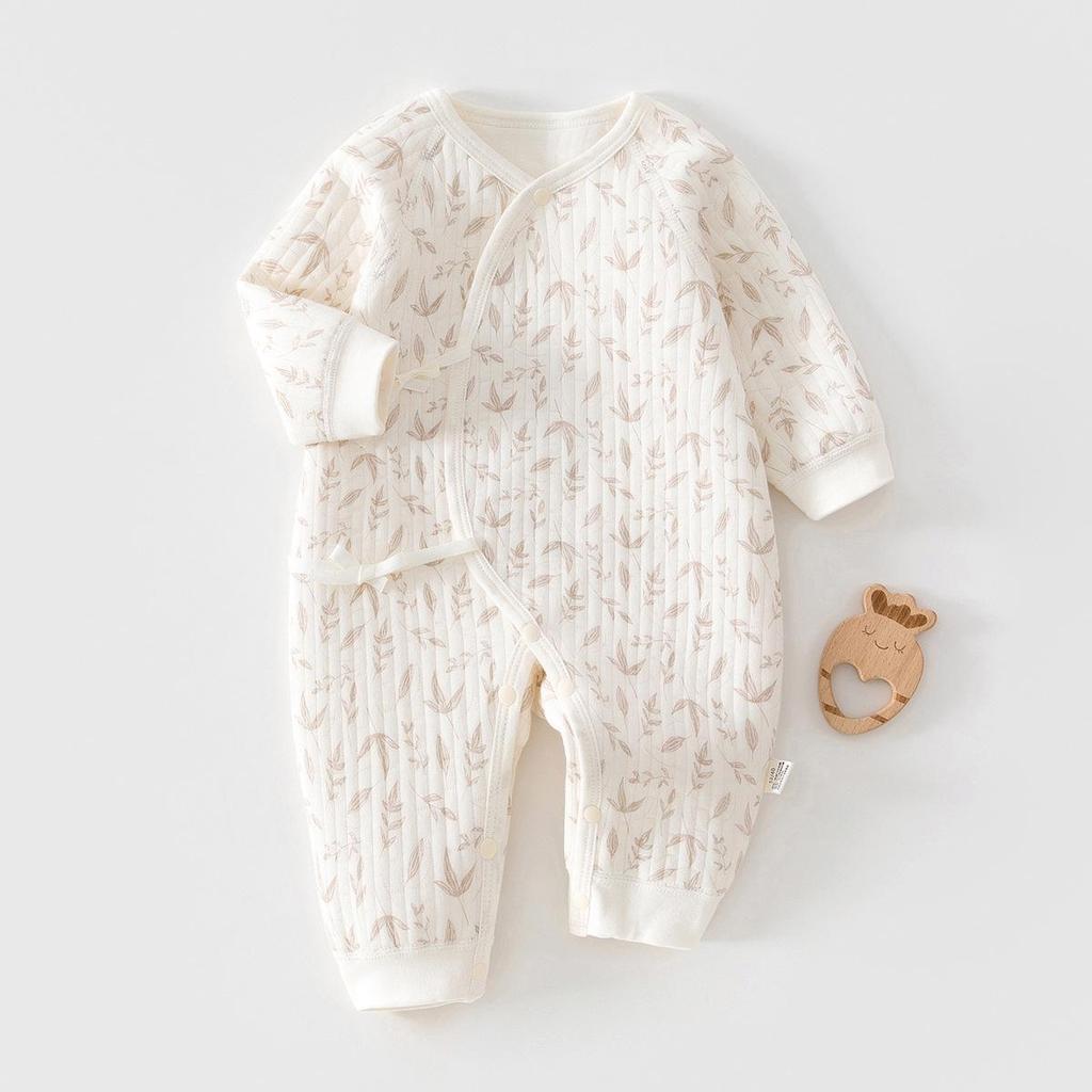 Unisex Newborn Butterfly Bodysuit - Spring/Autumn Cotton Padded Jumpsuit for Outings