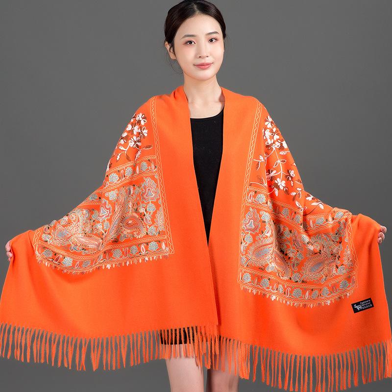 70 * 200cm Autumn And Winter New Women'S Solid Color Versatile Simple Tassel Imitation Cashmere Double-Sided Scarf Warm Scarf Atmosphere Shawl