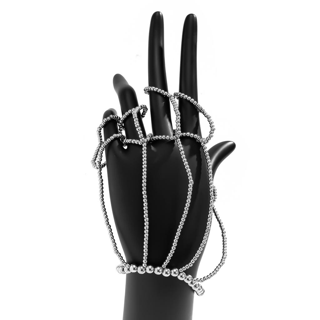 Punk Geometric  Chain Wrist Bracelet for Women Ring Charm Set Couple Emo Fashion Jewelry Gifts Pulsera Mujer