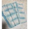 Used Pure silk obi sash, silk crepe, light blue, blurred plaid pattern, beautiful kimono, Kato Man, Mifuji, new