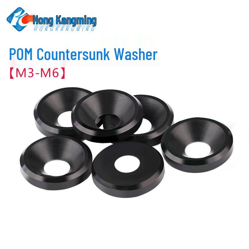 Black Wear-Resistant POM Nylon Steel Countersunk Insulating Washer M3-M6