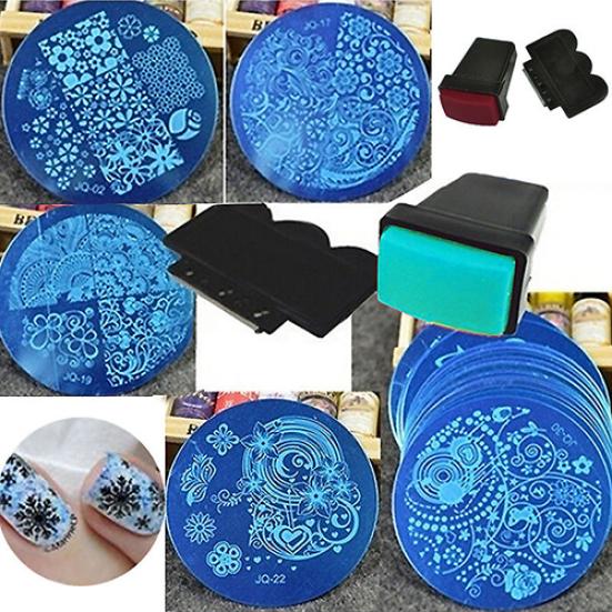 Instrument Nail Art Stamper Scraper Stencil Dispozitive de îndepărtare a unghiilor Pile Glitter Mirror Powder