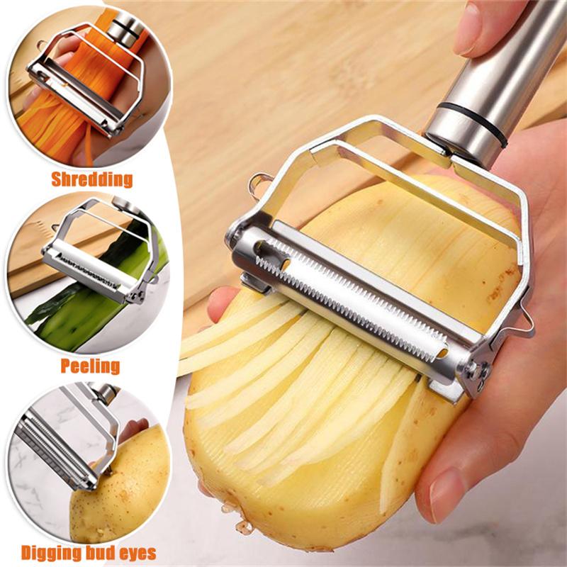 Kitchen Vegetable Peeler Stainless Potato Cutter Double-Head Vegetable Slicer  Household Multiple-Function Vegetable Chopper