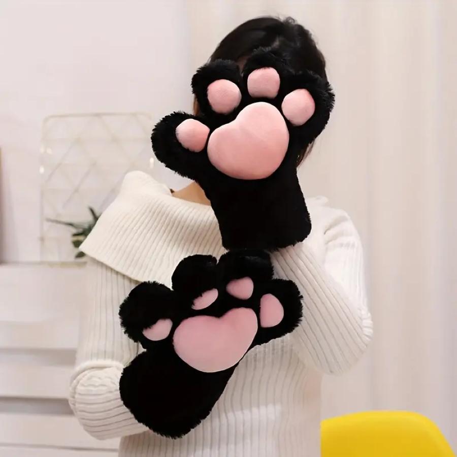 Cosplay Anime Zampe Pellicciose Artigli Animali Guanti Zampe Manopole Invernali Tute Pellicciose Per Bomboniere Adulti Bambini
