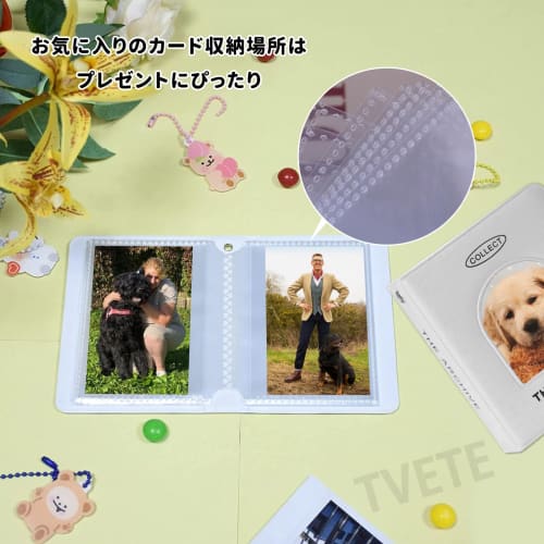 TVETE Trading Card Case, Oshikatsu Card File, 1 Pocket [Holds 40 Cards, 2 Books], Card Folder, Small Trading Card Holder, Mini, Cute Card Storage Book