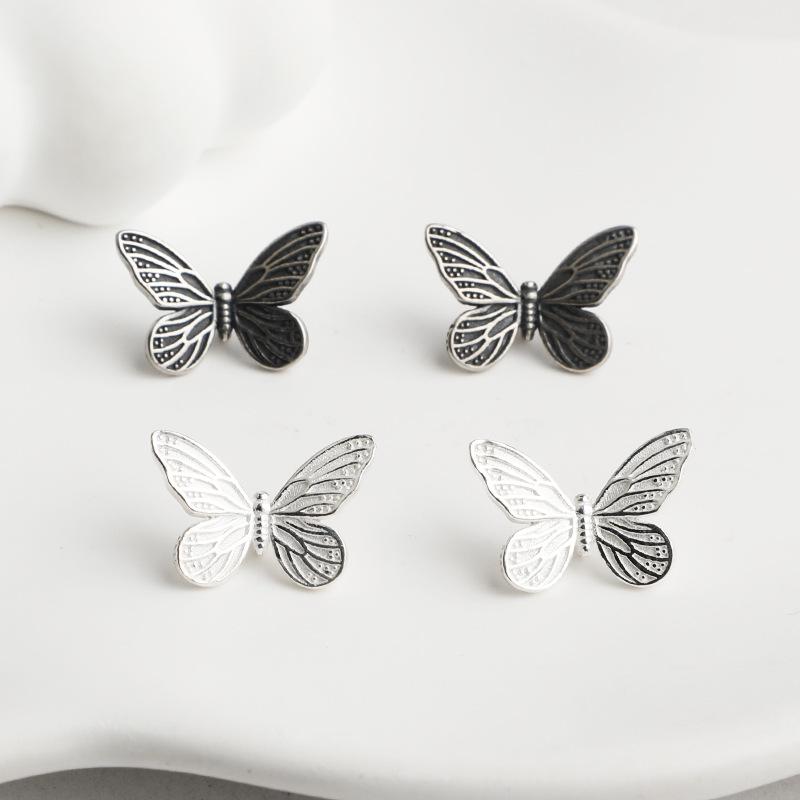 S925 Silver Retro Butterfly Spacer Bead Connector for DIY Jewelry Bracelets & Necklaces