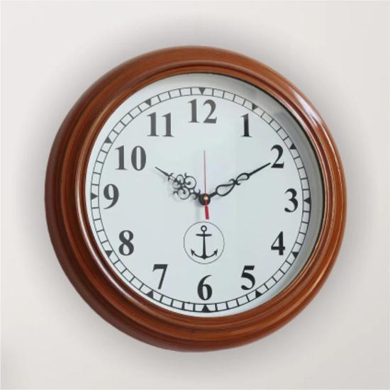 Antique Wooden Wall Clock 16 Inch - Vintage Nautical Style Decorative Timepiece for Classic Home & Office Décor