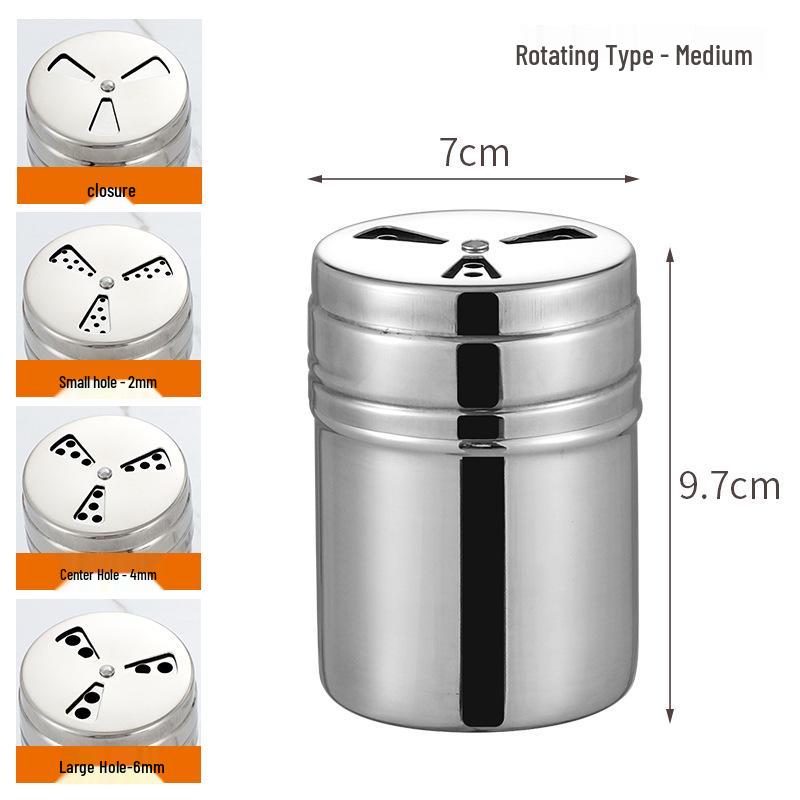 Stainless Steel Spice & Toothpick Holder Set – Food Grade Seasoning Jar & Pepper Container.