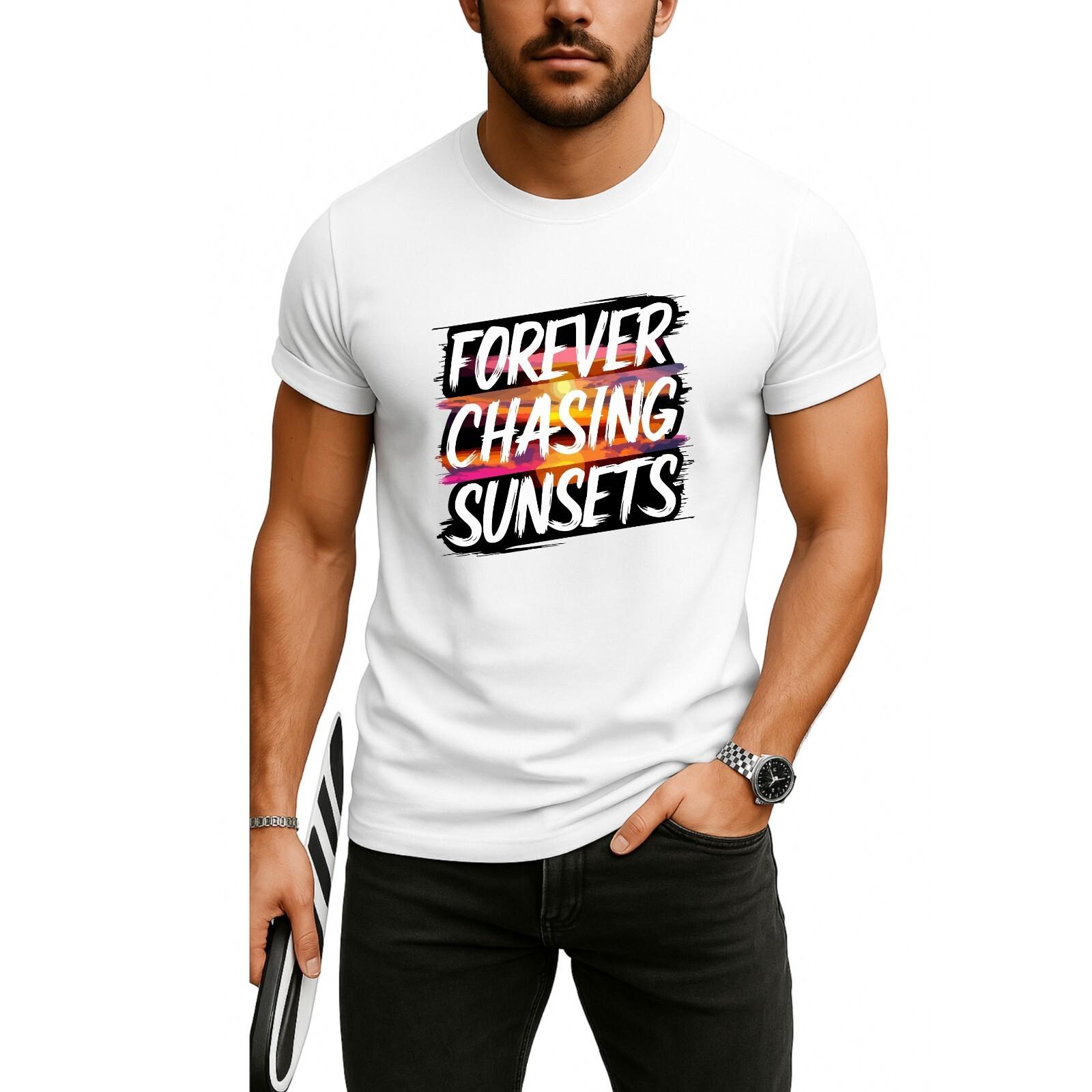 Forever Chasing Sunsets T-Shirt Mens Womens Tees Top | Summer Vacation Shirt | Beach Lover Shirt | S