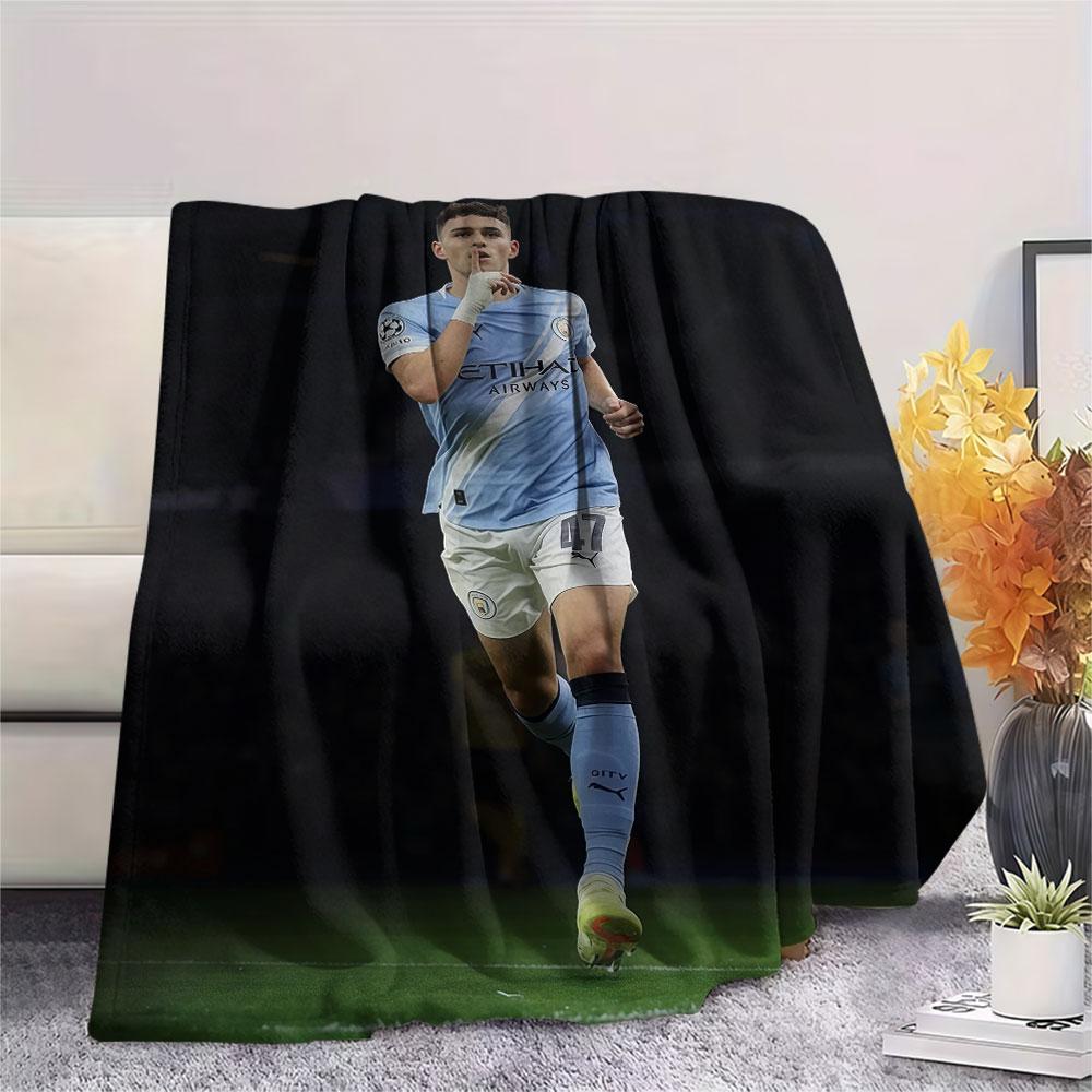 Phil Foden Printed Flannel Blanket, Soft Throw for Bedroom Sofa, Washable, Fan Merchandise, Great Gift.