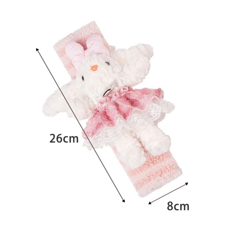 Plush Rabbit Car Seat Strap Pads Shoulder and Neck Protection Safety Belt Cover Car Interior Decor