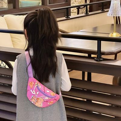School BagsNew Children's Cartoon Breast Bag, Fanny Pack, Versatile Messenger Bag, Light Change Storage Bag for Travel
