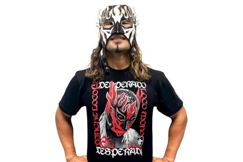 New Japan Pro-Wrestling El Desperado x ROLLING CRADLE RED MASK T-Shirt, Size M, 6012102639