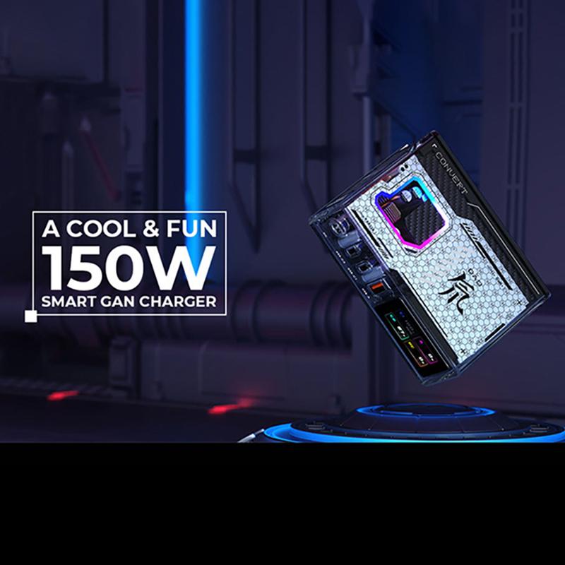 New Version Redmagic DAO 150W GaN Charger Super Fast Charger Adapter RGB Light Effects 4-Port Charging Station