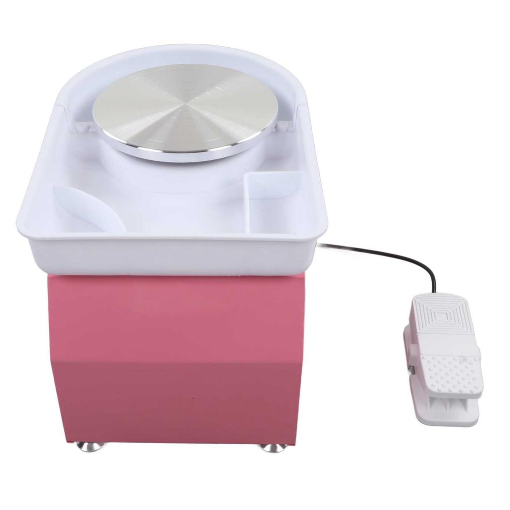 Pottery Wheel Machine Stepless Speed Change Brushless Removable Tray Low Noise 350W Pink Electric Pottery Wheel for