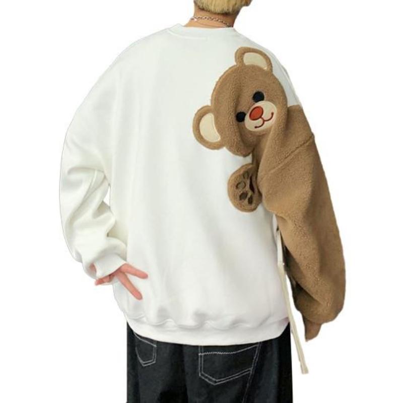 Cartoon Bear Autumn and Winter Clothes Loose Student Couple Lazy Jacket Women M 1798₽