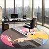 Miromabby (5) Round Office Rug Decorative Floor Rug for Office Bedroom Living Room and Home Space