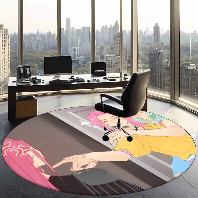 Miromabby (5) Round Office Rug Decorative Floor Rug for Office Bedroom Living Room and Home Space