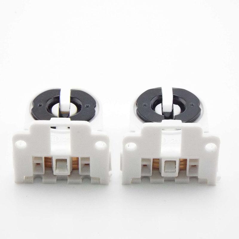 New T8 Fluorescent Light Socket Lamp Base AC100-250V Plastic Holder Light Base Suitable for T8 G13 LED bracket lamp P1