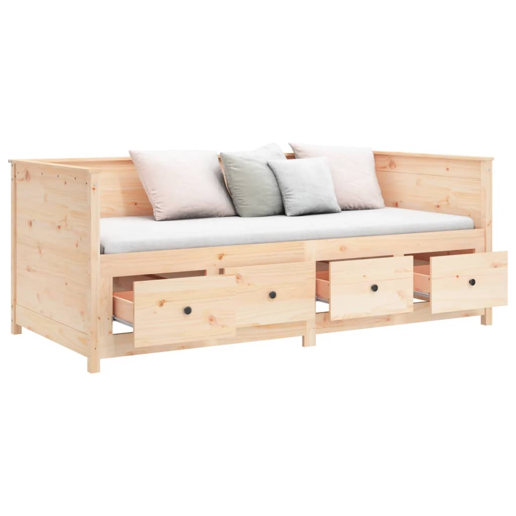 Daybed without Mattress 75 x 190 cm Solid Pine Wood
