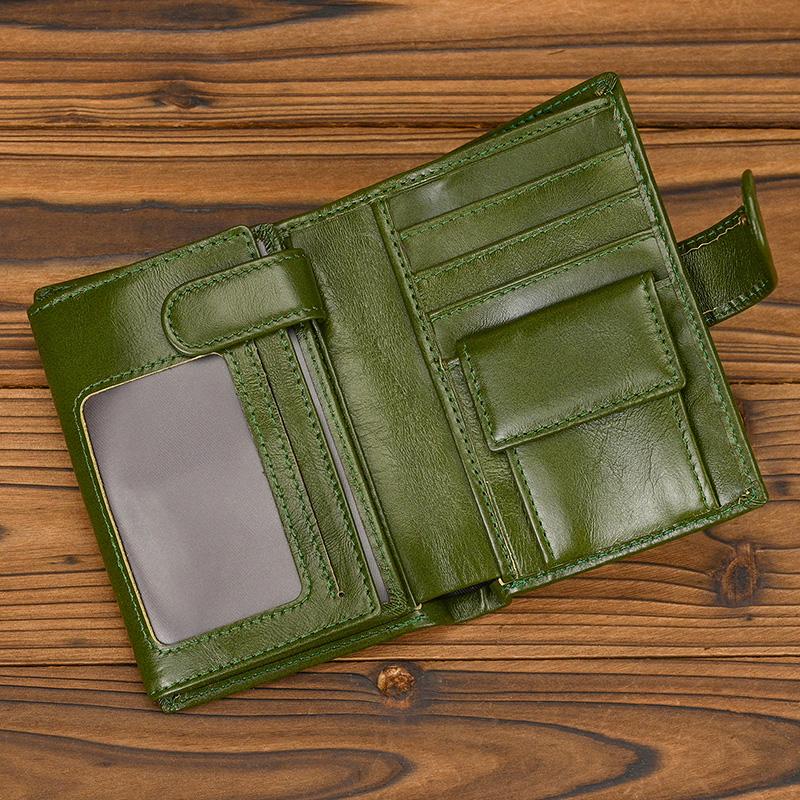 Retro anti-theft leather men's wallet male clip purse wallet casual style short purse cowhide retro luxury business card holder