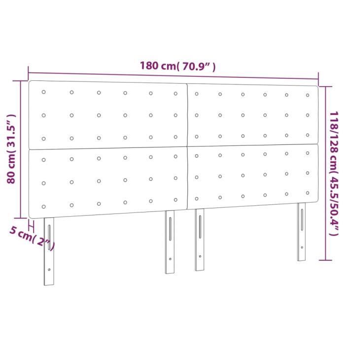 VidaXL Têtes de lit 4 pcs Taupe 90x5x78-88 cm Tissu3116784