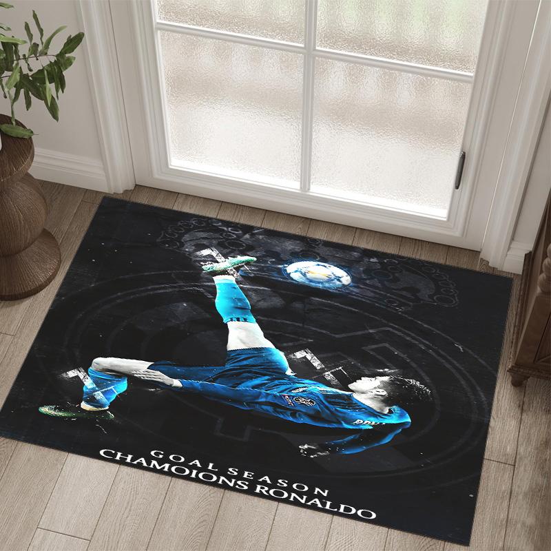 Tappeto in Cristallo Velluto Design Cristiano Ronaldo Accogliente Non?Tappeto Stampato Antiscivolo per Camera da Letto Soggiorno Ingresso