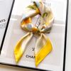 Green Oil Painting Small Square Scarf Silk Scarf Women's Summer Thin Sunscreen Spring and Autumn Headscarf Head Scarf Tied Bag Headband Belt