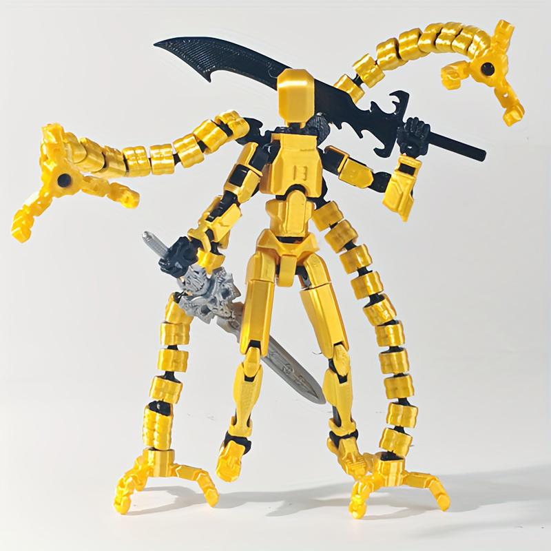 Assembly Completed 5.2In T13 Action Figure 3D Printed Multi-Jointed Movable Titan 13 Lucky Dummy Nova Robot Action Figure Gifts