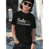 European Size Boys Round Neck Short Sleeved T Shirt  Creative English Design