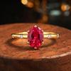 Classic Cultivation Oval Pigeon Blood Red Corundum Ring Female High Sense Temperament Light Luxury Versatile Commuter Golden Treasure Girl