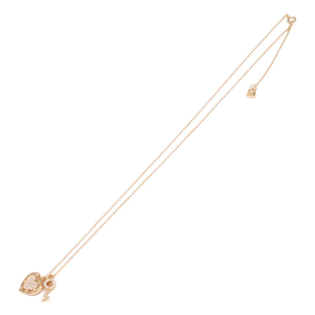 TIFFANY&Co. 750 Return to Love Heart Tag Key Diamond Necklace Yellow GoldUsed