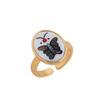 Wind Flower Bird Butterfly Cute Color Opening Ring Color Printing Opening Adjustable Ring