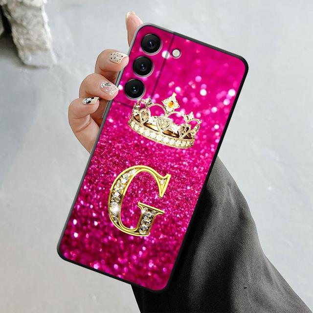 

Чехол с надписью «King Crown Letter», красный, розовый, золотой, с бриллиантами для Samsung Galaxy S23 S22 S21 S20 Fe Ultra S10 S9 S8 Plus Note 20ultra 10plus For Samsung S8