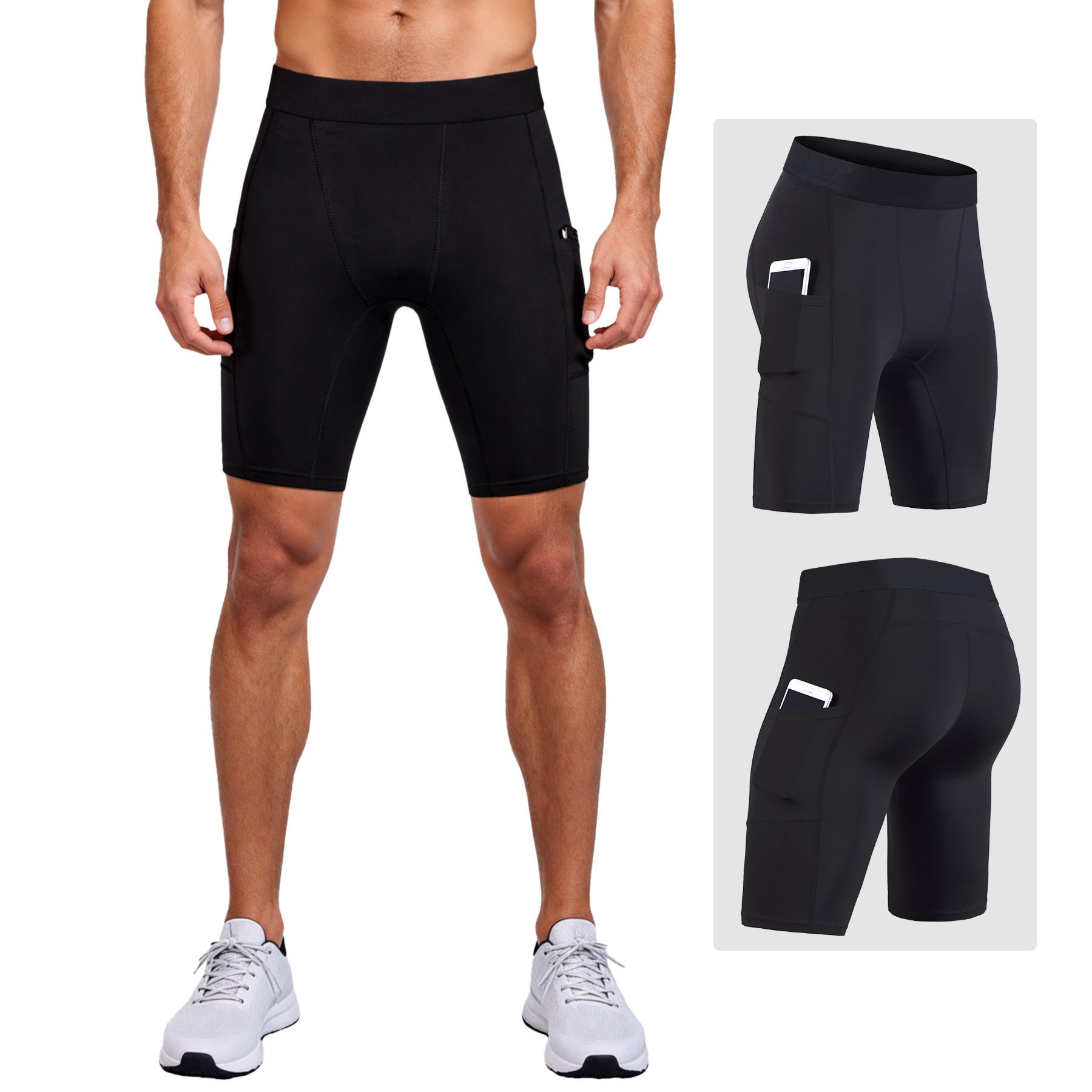 

Men s Training Running Shorts with Side Pockets Quick Dry Gym Training Tights Fitness Pants 3XL