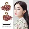 S925 Sterling Silver Pink Swan Diamond Stud Earrings - Elegant, Lightweight Luxury for Women