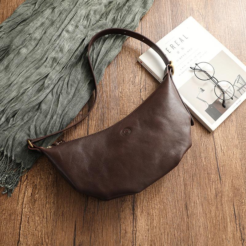 

Johnature Сумка из натуральной кожи ручной работы, текстура рога коровы, для поездок на работу, мягкая коровья кожа, однотонная, женская на плечо кофейный