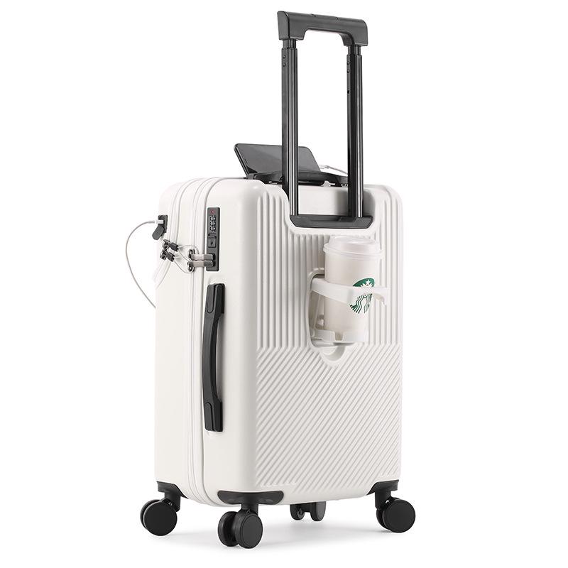 Women's 20-Inch Lightweight Carry-On Trolley with Cup Holder, Also Suitable for Men and Students